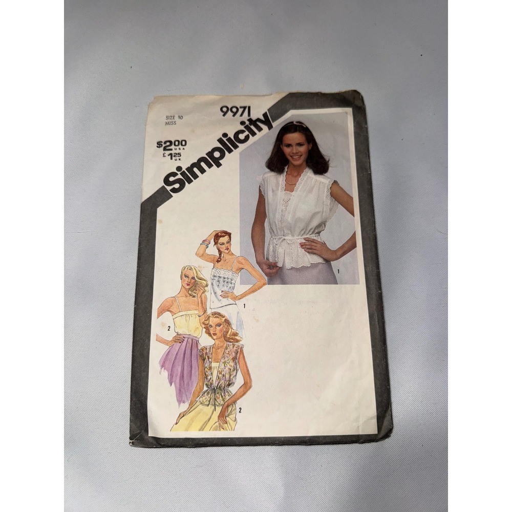 Vintage 1981 Simplicity 9971 Sewing Pattern Misses Camisole Jacket Size 10  32.5